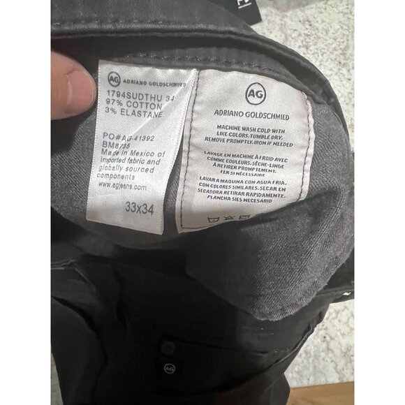 AG Adriano Goldschmied The Everett Slim Straight Black Pants - Size 33x34 - Picture 5 of 5